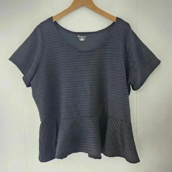 Lane Bryant Tops - Lane Bryant scoop neck ruffle textured short sleeve women's blouse 26/28